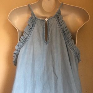 Blue Rain Tops - Embroidered ruffle tank Blue Rain Tops - Embroidered ruffle tank